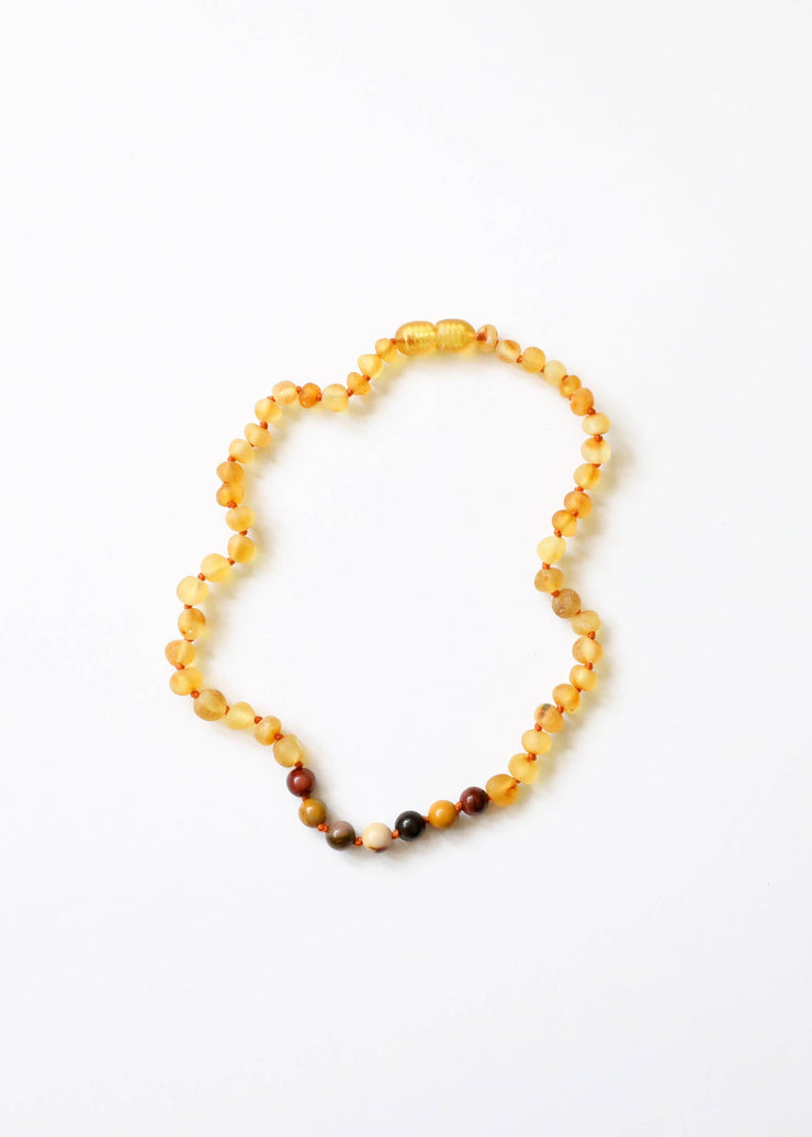 Raw Honey Amber + Mookaite Jasper || Necklace