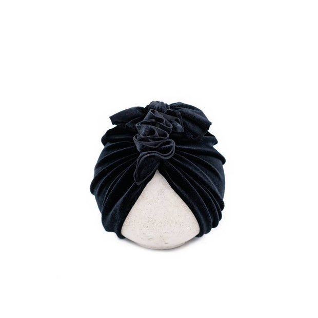 Vintage Head Wrap Hat - Black Velvet