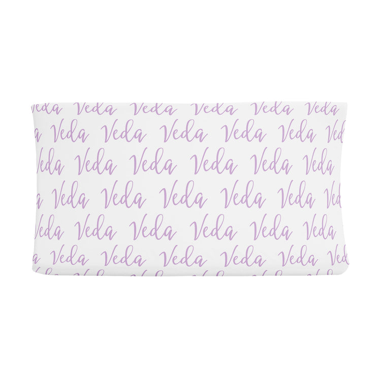 Sugar + Maple Changing Pad Cover - Repeating Name