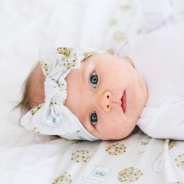 Copper Pearl Knit Headband Bow | Chip