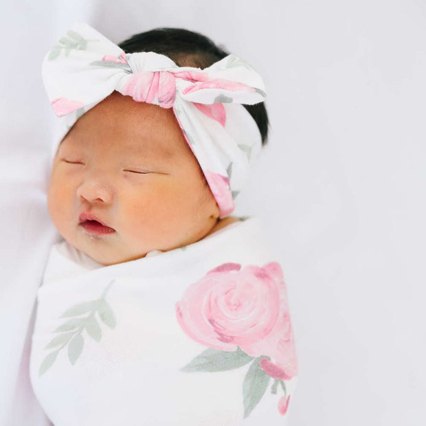 Copper Pearl Knit Headband Bow | Grace