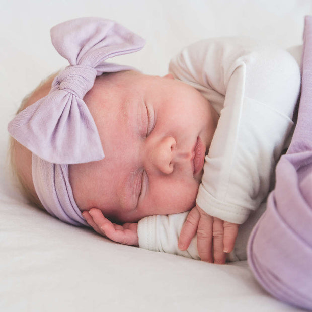 Copper Pearl Knit Headband Bow | Lily