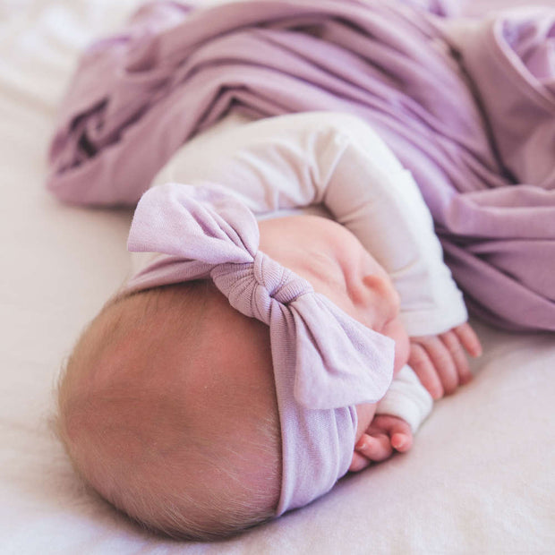 Copper Pearl Knit Headband Bow | Lily