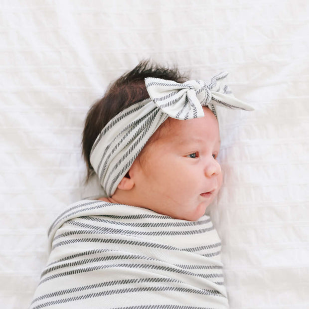 Copper Pearl Knit Headband Bow | Midtown