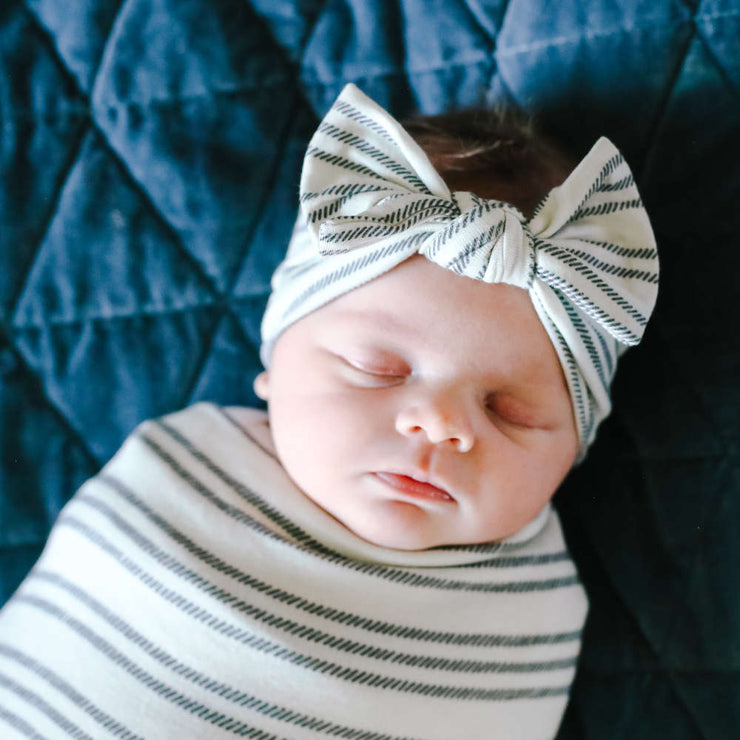 Copper Pearl Knit Headband Bow | Midtown