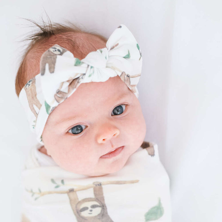 Copper Pearl Knit Headband Bow | Noah