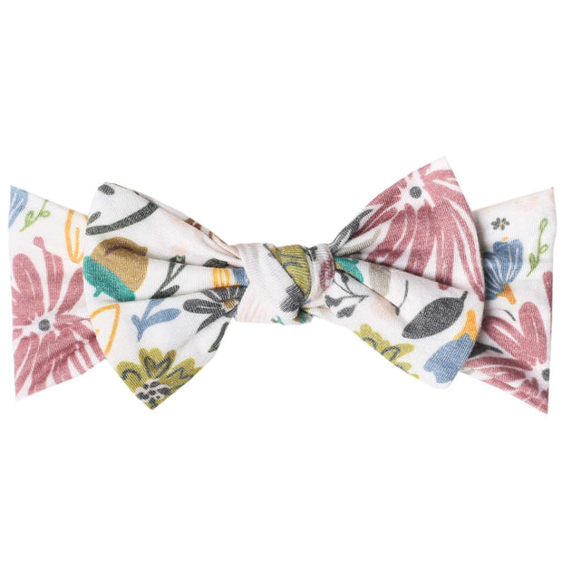 Copper Pearl Knit Headband Bow | Olive