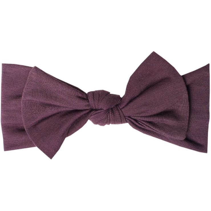 Copper Pearl Knit Headband Bow | Plum