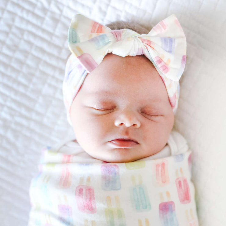 Copper Pearl Knit Headband Bow | Summer