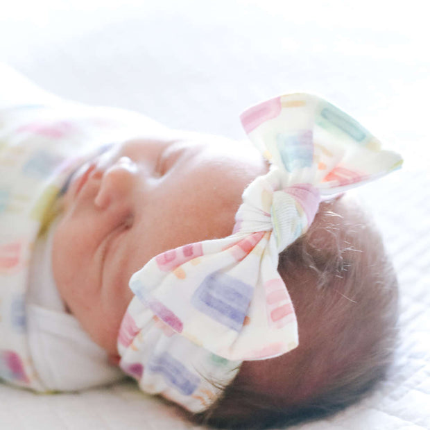 Copper Pearl Knit Headband Bow | Summer