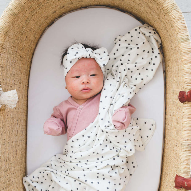 Copper Pearl Knit Headband Bow | Willow
