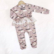 Kryssi Kouture Spring Tutu Jumpsuit - Rocking Mother Goose: 3-6M