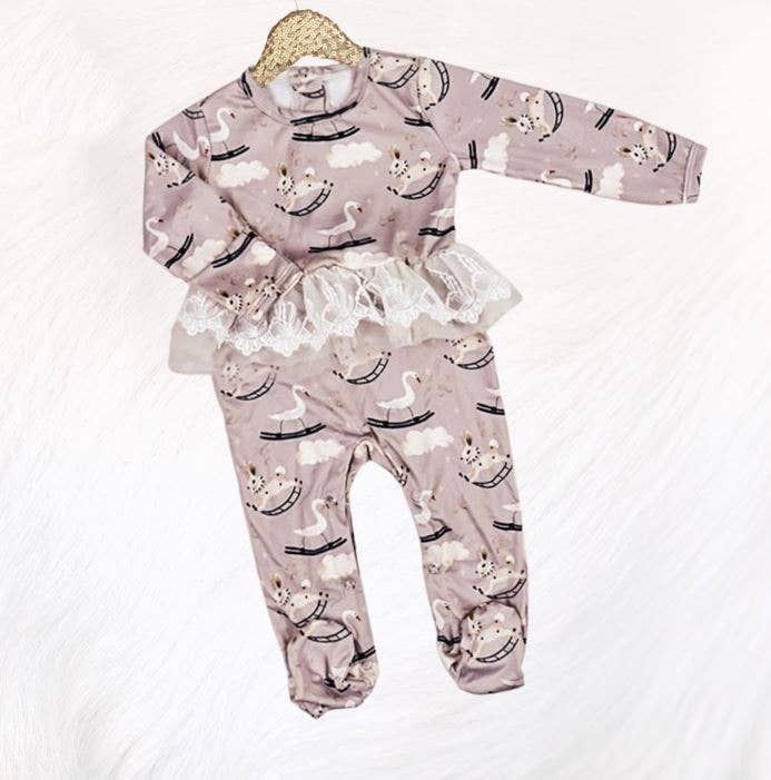 Kryssi Kouture Spring Tutu Jumpsuit - Rocking Mother Goose: 3-6M