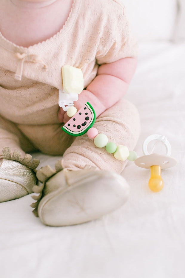 Loulou Lollipop Darling Pacifier Clip | Watermelon