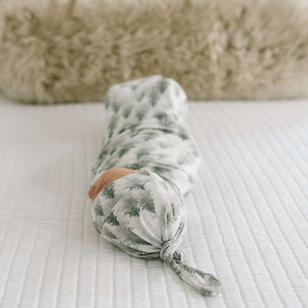 Copper Pearl Knit Swaddle Blanket | Evergreen