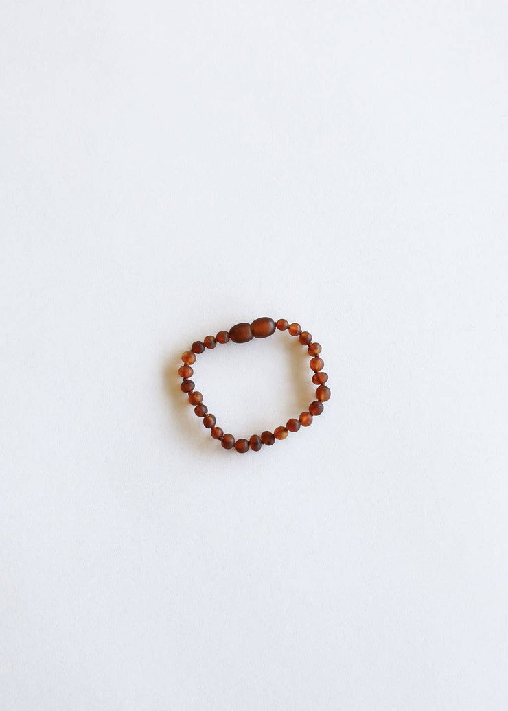 Kids: Raw Cognac Amber Anklet or Bracelet