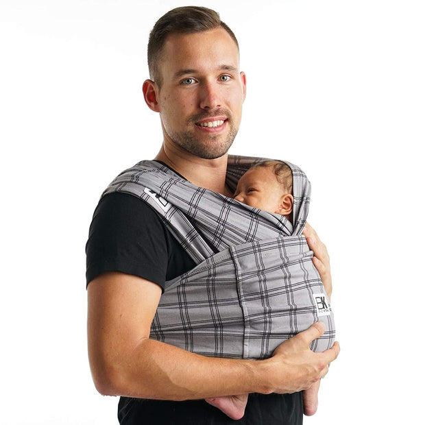 Baby K’tan Print Baby Carrier - Mad for Plaid Grey