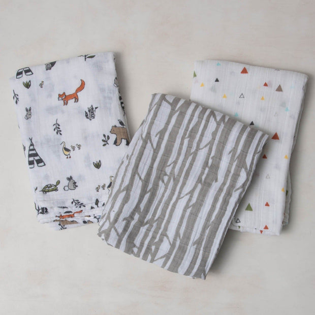 Little Unicorn Cotton Muslin Swaddle Blanket Set | Forest Friends