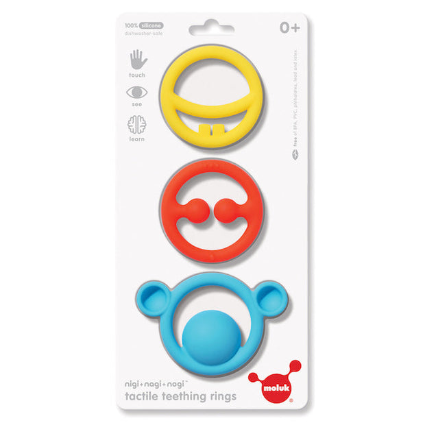 Fat Brain Toys Nigi Nagi & Nogi Teething Rings by Moluk | Primary