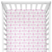 Sugar + Maple Crib Sheet - Anchor Pink