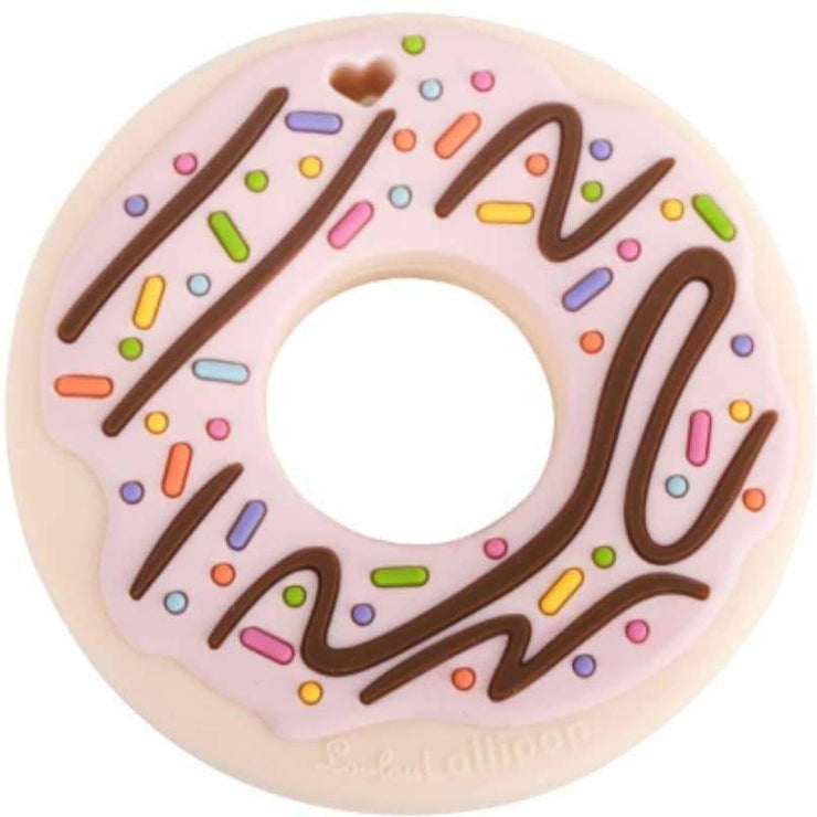 Loulou Lollipop Silicone Teether | Pink Donut