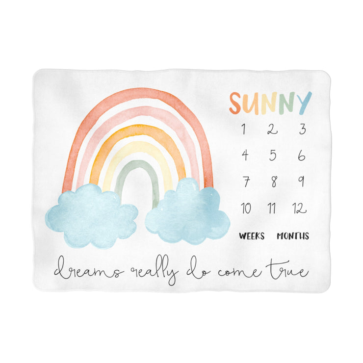Sugar + Maple Colorful Rainbow Milestone Blanket - Personalized