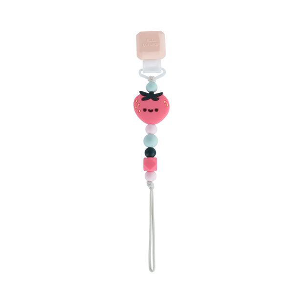 Loulou Lollipop Darling Pacifier Clip | Strawberry