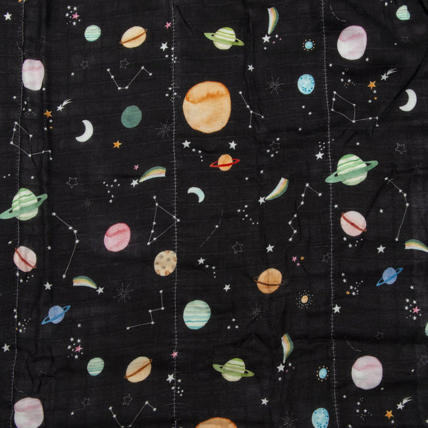 Loulou Lollipop Muslin Quilt Blanket | Planets