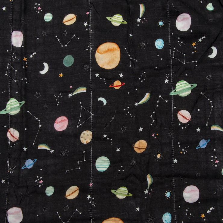 Loulou Lollipop Muslin Quilt Blanket | Planets