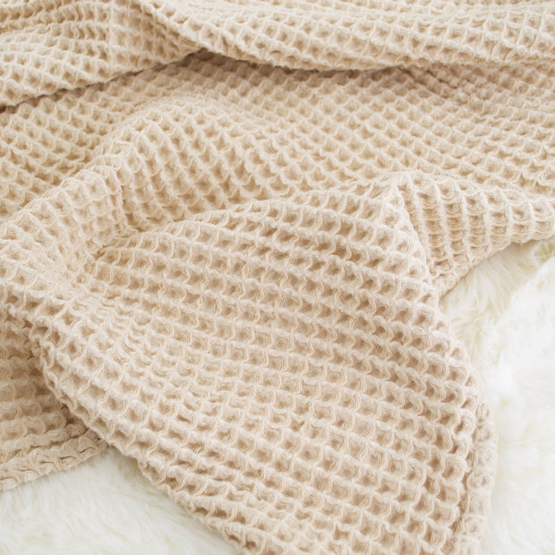 Sugar + Maple Honeycomb Blanket - Sand