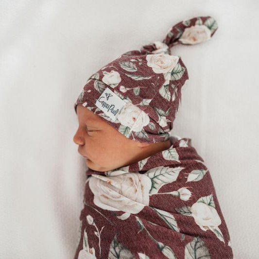 Copper Pearl Top Knot Hat | Scarlet