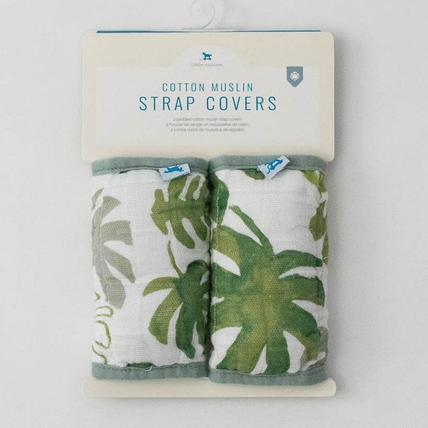 Little Unicorn Cotton Muslin Strap Covers | Tropical Leaf