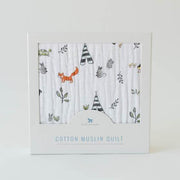 Little Unicorn Cotton Muslin Baby Quilt | Forest Friends