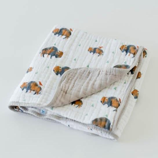 Little Unicorn Cotton Muslin Baby Quilt | Bison