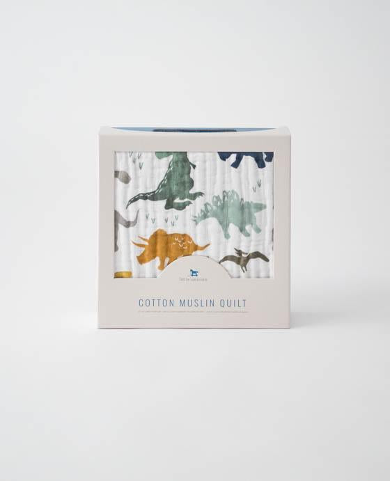Little Unicorn Cotton Muslin Quilt | Dino Friends