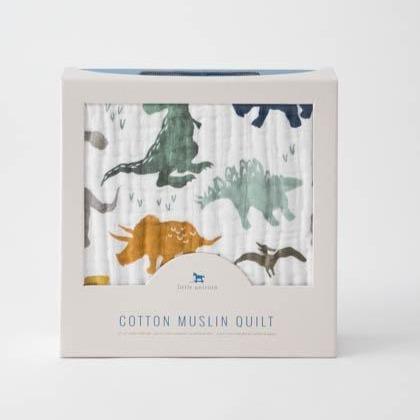 Little Unicorn Cotton Muslin Baby Quilt | Dino Friends