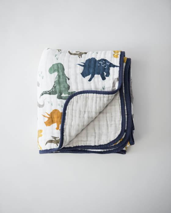 Little Unicorn Cotton Muslin Quilt | Dino Friends