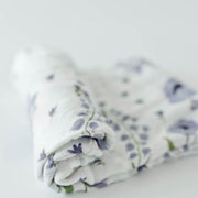 Little Unicorn Deluxe Muslin Swaddle Blanket | Blue Windflower