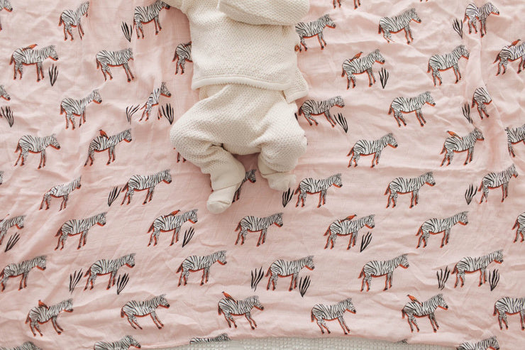 Little Unicorn Deluxe Muslin Swaddle Blanket Zebra The Baby s Crib