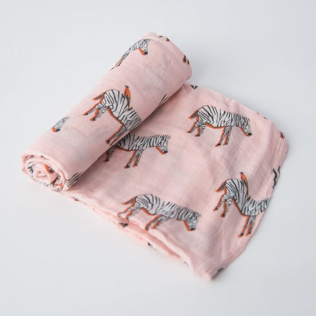 Little Unicorn Deluxe Muslin Swaddle Blanket | Zebra