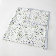 Little Unicorn Big Kid Deluxe Muslin Quilt | Blue Windflower