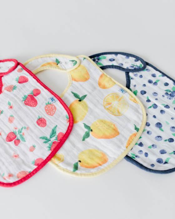 Little Unicorn Cotton Muslin Classic Bib 3 pack | Berry Lemonade