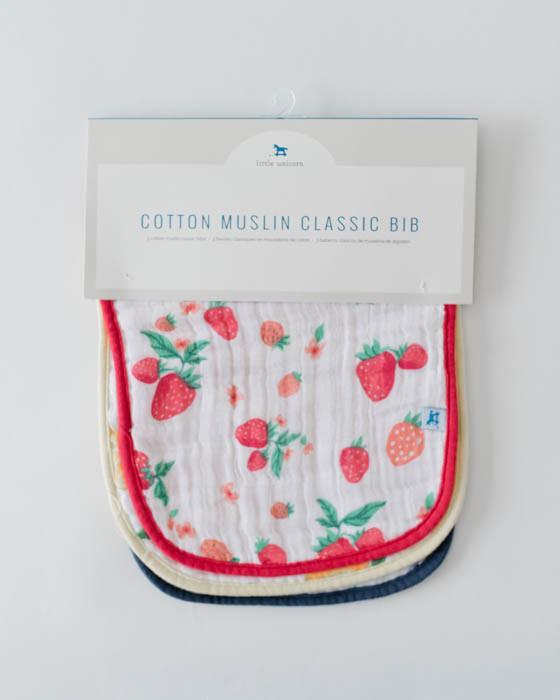 Little Unicorn Cotton Muslin Classic Bib 3 pack | Berry Lemonade