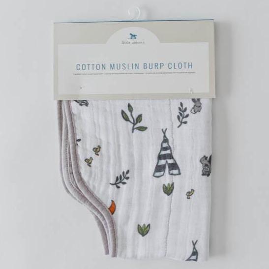 Little Unicorn Cotton Muslin Burp Cloth | Forest Friends