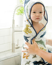 Little Unicorn Hooded Towel & Washcloth Set | Dino Friends