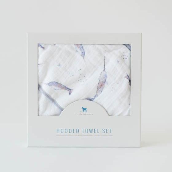 Little Unicorn Hooded Towel & Washcloth Set | Narwhal