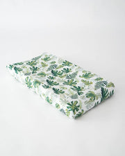 Little Unicorn Cotton Changing Pad Cover | Tropical Leaf