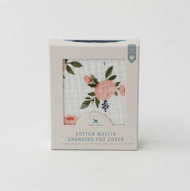 Little Unicorn Cotton Muslin Changing Pad Cover | Watercolor Roses