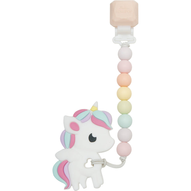 Loulou Lollipop Silicone Teether GEM Set | Rainbow Unicorn