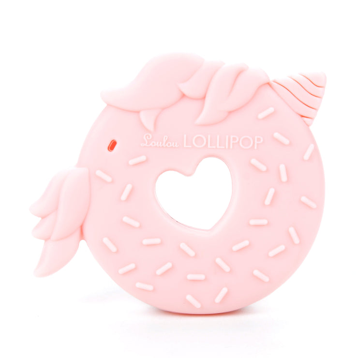 Loulou Lollipop Silicone Teether | Pink Unicorn Donut